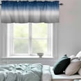 thumbnail image 6 of Valance Curtains for Windows Blue Grey Ombre Kitchen Curtians Window Treatment Gradient Gradual Color Topper Curtain Rod Pocket Valances for Kitchen Bathroom Living Room 54x18in, 6 of 9