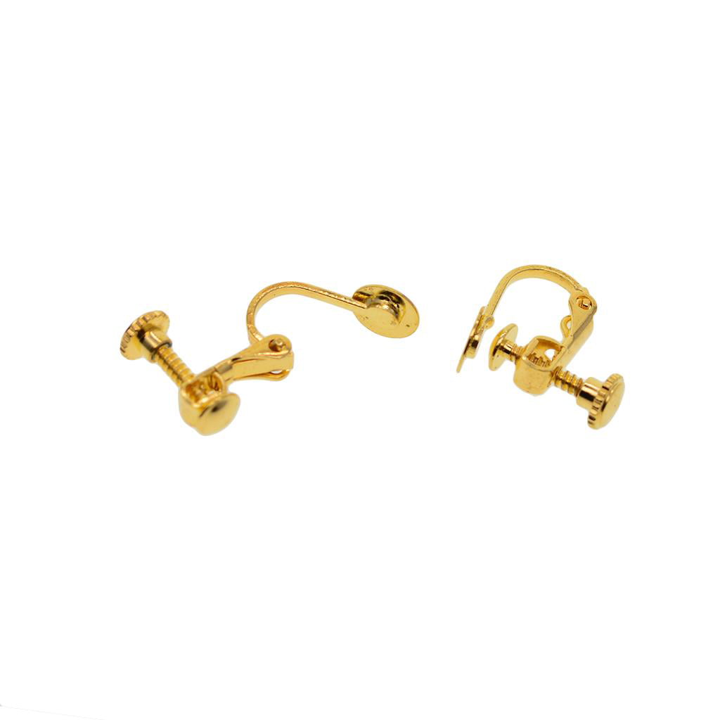 10PCS 17 x14mm Vintage Brass Clip on Screw Back Earrings Finding DIY Jewelry 
