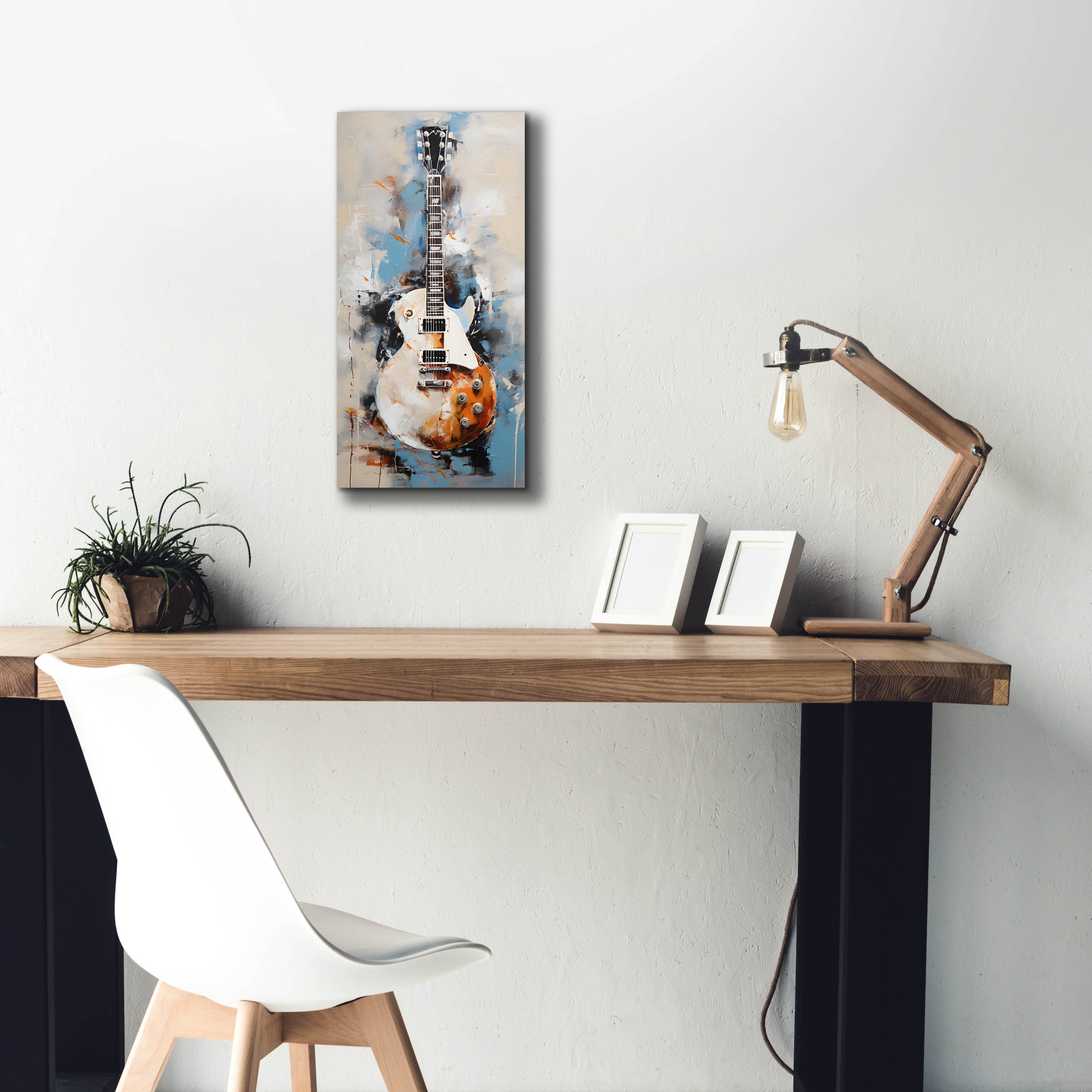 Epic Graffiti 'Les Paul 8'  by Sean Parnell Canvas Wall Art, 12" x 24"