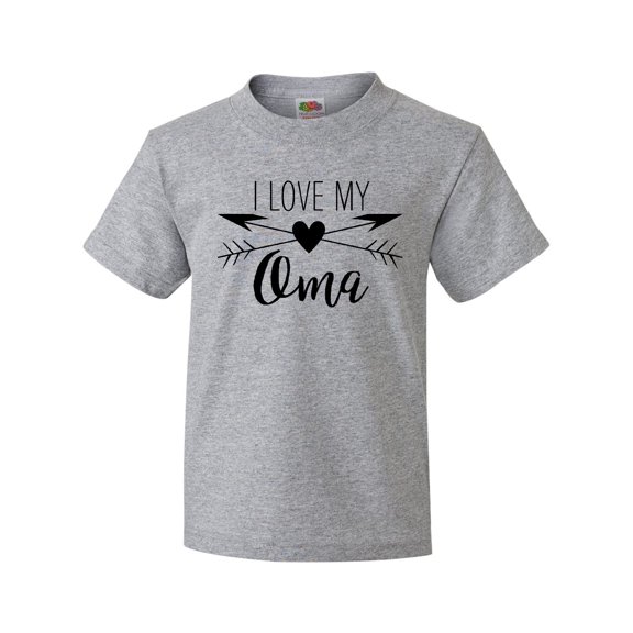Inktastic I Love my Oma heart and arrows Youth T-Shirt