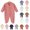 Coffee, variant on Baby Ribbed Wrap Bodysuit - V-Neck Long Sleeve Footed One-Piece Romper with Full Front Snap Closure Soft Newborn Sleepsuit for Cozy Winter Daily Wear