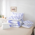 thumbnail image 5 of Feelyou Dreamy Purple Ribbon Bedding Comforter Set 7 Pieces, Kawaii Square Plaid Full Bedding Set, Cute Princess Style Reversible Fitted Sheet Flat Sheet, Super Cozy Room Decor, 5 of 7