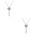 thumbnail image 4 of Collares de borlas únicos Qarigey para mujer dorado redondeado plata Corazón 2piezas CBP201605, 4 of 5