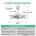 thumbnail image 6 of Cusp Barn 21" Modern Ceiling Fan with Light and Remote Control，DC Motor Ceiling Fan with Reversible Blades, 6 Speed Fan or Patio Bedroom Living Room, 6 of 6