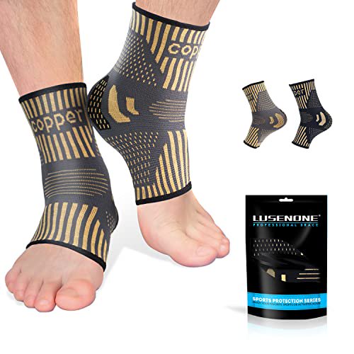 Copper Ankle Brace Support for Men & Women (Pair), Best Ankle