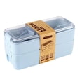 thumbnail image 3 of Bento Box Double Layer Lunch Container Wheat Straw Eco Friendly Microwave Safe Portable for Office Reusable by Xuniizn, 3 of 7