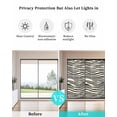 thumbnail image 4 of Window Privacy Film Beige Black Stripe Stained Glass Window Film Decorative Sun Block Window Cover Modern Abstract Art Lines Wave Window Clings Static Adhesive Sticker for Bathroom 29.5"x78.7", 4 of 7