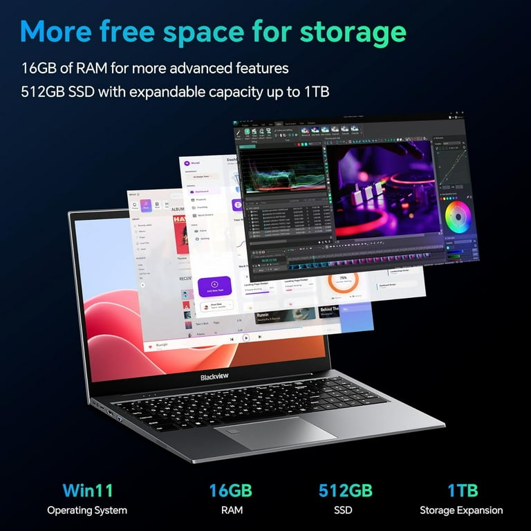 Blackview Acebook 8 Laptop, 15.6'', 16GB RAM, 512GB SSD, Intel N97
