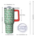 thumbnail image 2 of Light Blue Christmas Santa and Tree Pattern Tumbler with Handle and Lid,40oz Double Wall Vacuum Insulated Tumbler,Cups Gift for Women and Men, 2 of 7