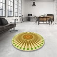 thumbnail image 4 of Ahgly Tapis Rond Lavable en Machine Intérieur Transitionnel Sedona Brun, 4 Pieds Rond, 4 of 7