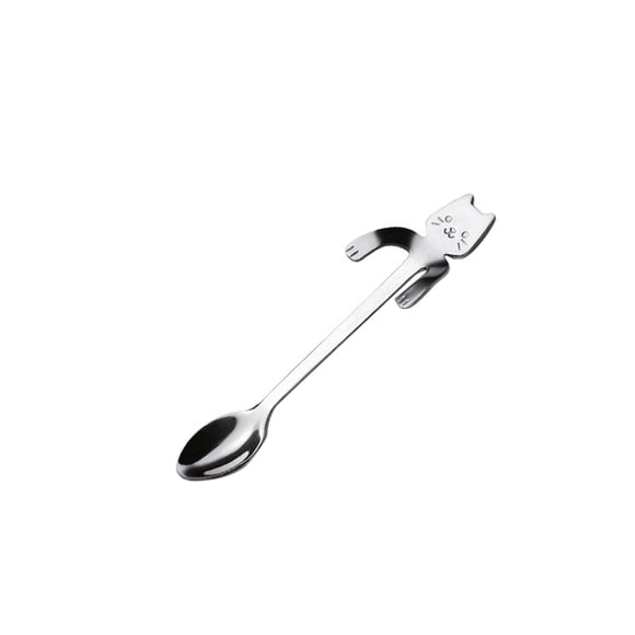 4 unidades Mini cucharas para sopa, postre y condimentos con forma de gatito