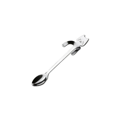 

NEGJ 4 Pcs Mini Cat Kitty Tea Soup Sugar Dessert Seasoning Spoon Plate 14 Inch round Mat Plate