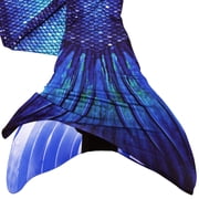 Sun Tail Mermaid Swim Set; Ocean Deep Mermaid Tail + Blue Monofin for Swimming; size - Teen/Adult Large (JL)