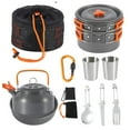 thumbnail image 3 of 2-3 People Portable Outdoor Tableware Mess Kit Lightweight Outdoors Cooking Equipment Non-Stick Pots Pan Teapot Utensils Backpacking Gear Cookware Grill Tool Camping Accessories, 3 of 11