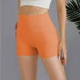 thumbnail image 5 of PEASKJP Biker Shorts for Women High Waist Soft Stretch Elastic Waist Shorts Yoga Active Shorts Orange S, 5 of 5