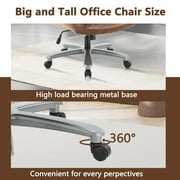 CLATINA Ergonomic Big and Tall Executive Office Chair with Upholstered Swivel 800lbs High Capacity Adjustable Height Thick Padding Headrest and Armrest for Home Office Beige