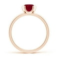 thumbnail image 2 of ANGARA Natural Semi Bezel-Set 1 ct Ruby Solitaire Engagement Ring in 14K Rose Gold for Women (Size-6mm) | July Birthstone Jewelry for Her, 2 of 9