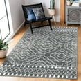 thumbnail image 5 of Lahome 3'x5'Washable Area Rug, Boho Living Room Rug, Non-Slip Farmhouse Rustic Bedroom Throw Mat, Non-Shedding Soft Geometric Floor Carpet for Kitchen Entry Office,Dark Grey, 5 of 8