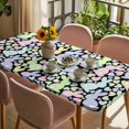 thumbnail image 3 of Easter Table Cloths for 3 Foot Rectangle Tables, Colorful Cute Rabbits Love Polka Dots Spring Patio Waterproof Elastic Fitted Tablecloths, Washable Rectangular Table Cover for Camping, 3 of 8