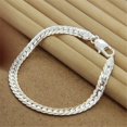 thumbnail image 1 of Nueva pulsera de plata de ley 925, pulsera de hueso de serpiente con corazón de trébol de cuatro hojas para mujeres y hombres, regalo de joyería con dijes Dengxun unisex, 1 of 2