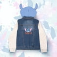 thumbnail image 7 of Disney Lilo & Stitch Minnie Mouse Girl's Hoodie Jean Jacket with Ears - Fashion Hooded Denim Jacket for Kids (Size 4-12), 7 of 7