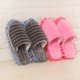 thumbnail image 2 of GOOHOCHY Pantuflas de rayas peludas para limpiar el suelo, con suela desmontable, talla L 42-44 (rosa), 2 of 8