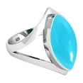 thumbnail image 3 of 925 Sterling Silver Women Jewelry Natural Blue Chalcedony Ring, 3 of 9