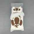thumbnail image 1 of Ambesonne Music Bedding Set 3 Pcs, DJ Grunge Retro Skull, Twin, Pale Caramel Cream, 1 of 3