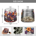 thumbnail image 2 of Yayeee Ashtray with Lid for Cigarette Smokeless Stainless Steel Home Ash Holder, Purple Flowers, 2 of 7