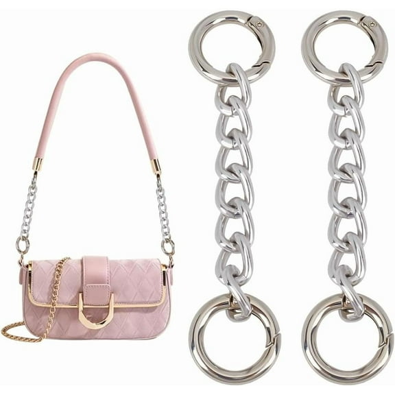 Alloy Cable Chain Purse Strap Extenders Platinum 10.55cm