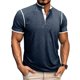 thumbnail image 2 of Usted Es Más Que una Prueba de Puntuación de la Camisa de los Hombres de Color Sólido Se Levantan Cuello Blusa, Casual de Manga Corta Botón de los Hombres Camisas con Mezcla Suave de Viscosa, Ligero, 2 of 7