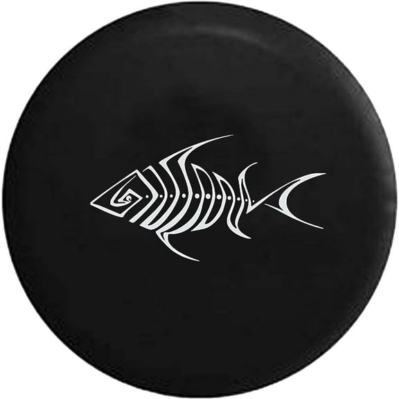 Spare Tire Cover for RV Trailer, Waterproof Wheel Cover with Bone Fish, Camper Spare Tire Cover Fit for Jeep Wrangler Rv SUV Truck Travel Trailer