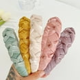 thumbnail image 3 of Jiaroswwei Solid Color Elegant Soft Fabric Girls Hair Hoop Bright Silk Winding Knotted Headband Hair Accessories, 3 of 8