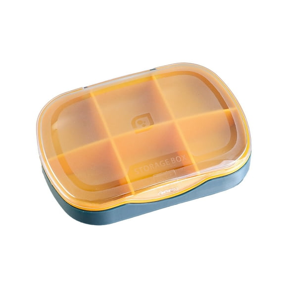 LEHOZIHEQ Pill Organizer, Travel Vitamin Box, 6 Compartments Portable Pill Cases, Supplements Dispenser Moisture Proof Pill Holder Medicine Container