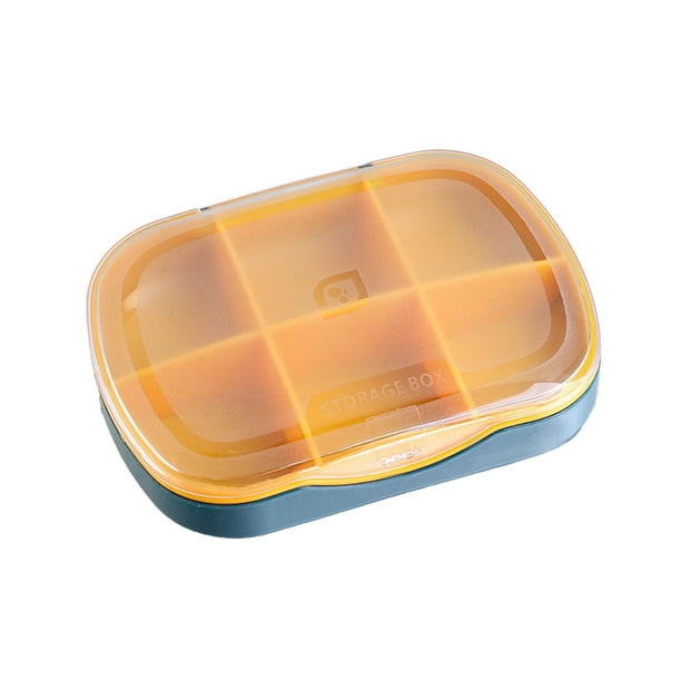 Organizador de medicamentos portátil Mini caja de almacenamiento de pastillas con 6 compartimentos Estuche de medicamentos impermeable a prueba de humedad para viajes Contenedor de medicamentos