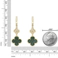 thumbnail image 5 of Green Malachite Flower Dangle Drop Earrings for Women in 925 Sterling Silver with Yellow Gold Plating Hinge Post by Lavari Jewelers, 5 of 5