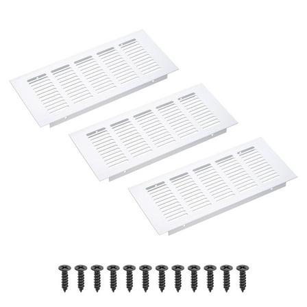 Uxcell 9 x 4 Inch Rectangle Ventilation Grille, 3PCS Aluminum Air Vent Cover, Silver