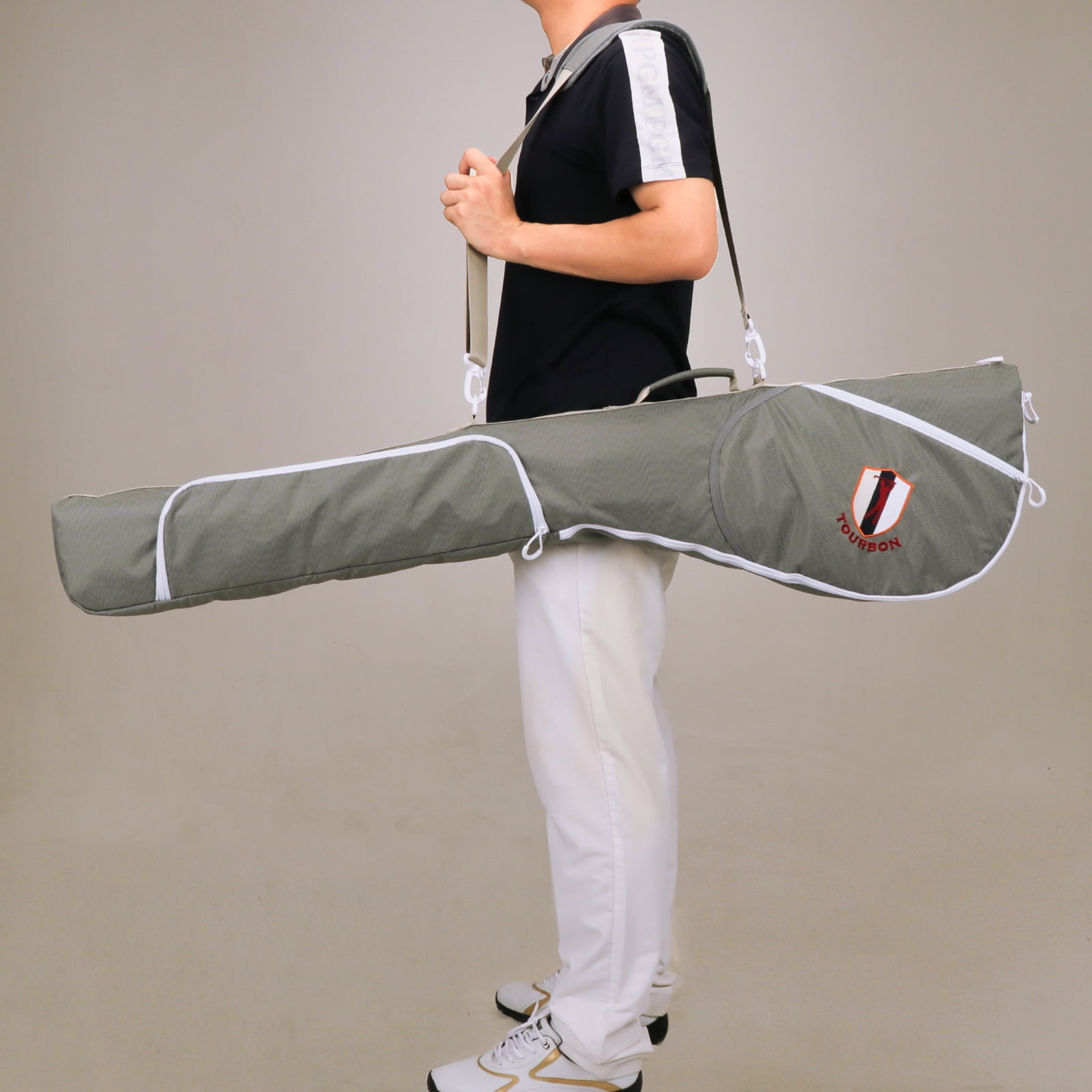 TOURBON Nylon Golf Clubs Carry Bag Durable Sunday Storage Bag, Waterproof ,Lightweight