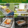 thumbnail image 4 of Treamon Aluminum Pans with Lids, Disposable Tin Foil Pans, 8.5" x 6" 10 Count, 4 of 6