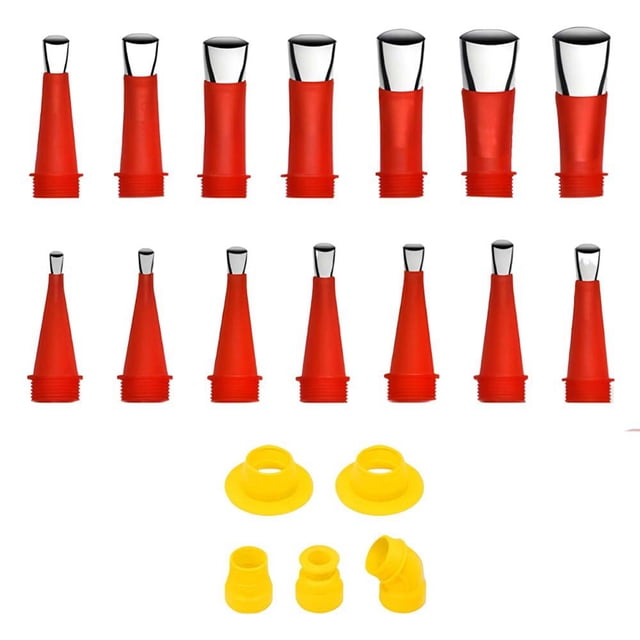 Removable Stainless Steel Caulking Nozzle Set Complete 19 Piece Kit for Precise Sealant Application