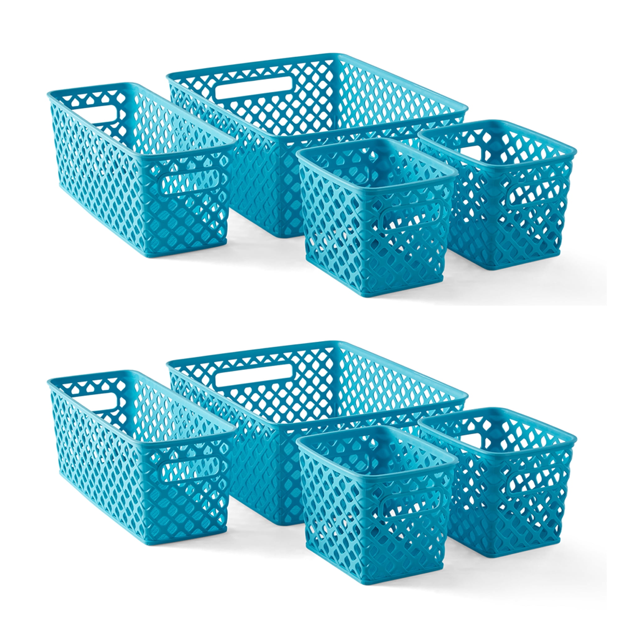 4 Pack Canvas Storage Basket Bins Home Decor Organizers Bag for Adult Makeup Books Baby Toys Liners 4 pack, White & Black