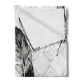 thumbnail image 2 of Feather Soft Flannel Fleece Blanket, Faded Geometric Backdrop Nested Squares Mosaic Pattern Fluffy Wings Fly, Cozy Plush for Indoor and Outdoor Use, 50" x 60", Black White Pale Grey, by Ambesonne, 2 of 5