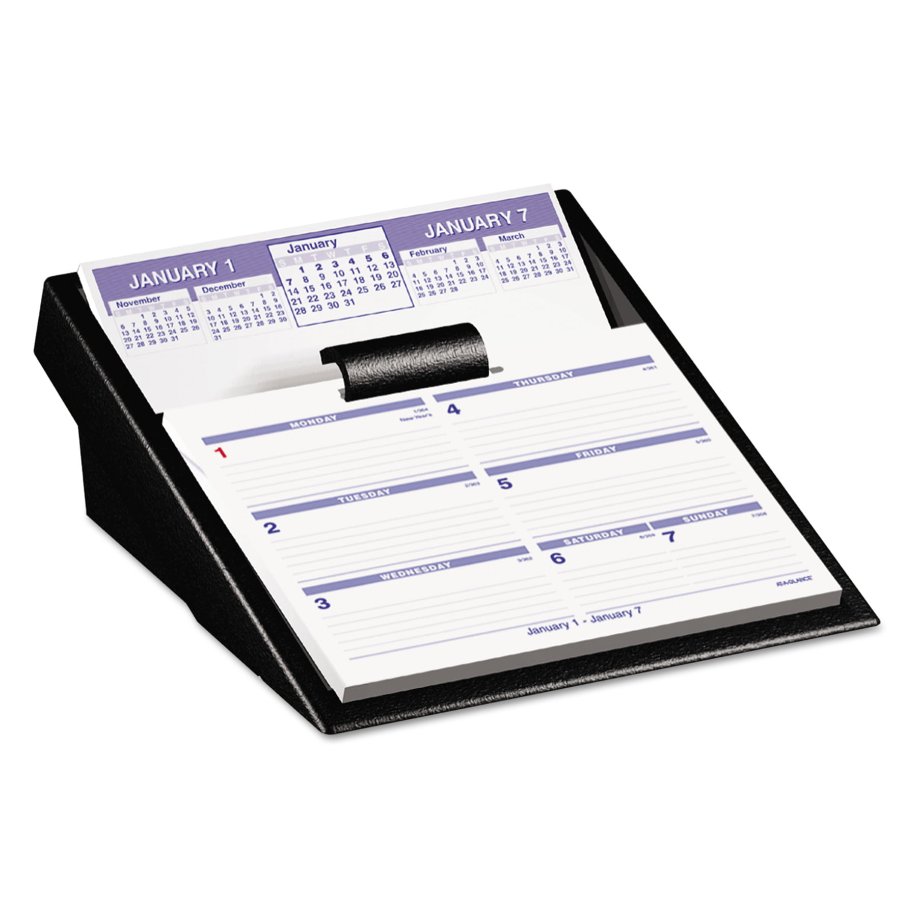 ATAGLANCE FlipAWeek Desk Calendar and Base, 5 5/8 x 7, White, 2018