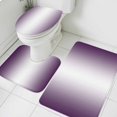 thumbnail image 3 of Dark Purple Ombre Bath Mat 3 Piece Bathroom Rug Set, Purple White Gradient Modern Abstract Art Non Slip Bath Rug Contour Mat and Toilet Lid Cover, Absorbent Shower Mats Soft Bath Rugs and Mats Sets, 3 of 8