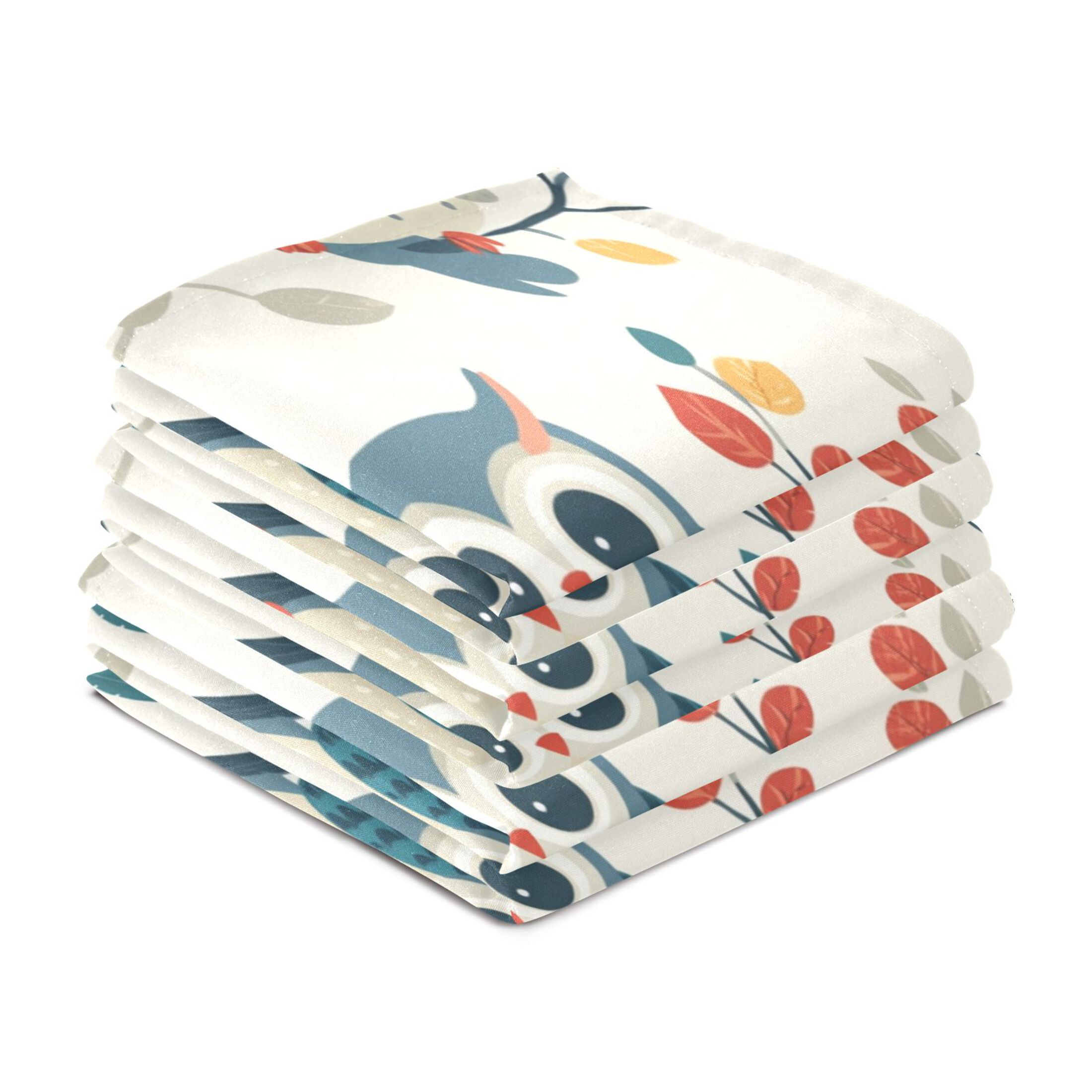 Kitchen Towel 28x18 Inches x6，Plate Towel, Decorative Towel, Napkin, Tea Towel Tea Towels For Kitchen Dish Cloths & Dish Towels Colorful Cartoon Owl