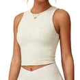 thumbnail image 2 of FengLS Womens Athletic Vest Fashion Contrast Trim Crop Tops Round Neck Sleeveless Fitted Tank Tops for Yoga & Casual Summer Wear, 2 of 8