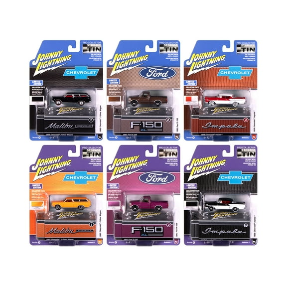 Johnny Lightning Collector's Tin 2025 Set of 6 Cars Release 2 Limited Edition 1/64 Diecast Model Cars by Johnny Lightning