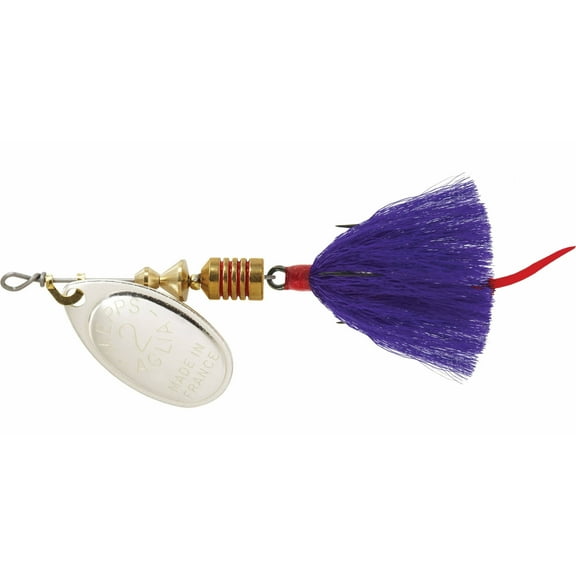 Mepps Aglia Dressed Inline Spinner 1/6 oz Silver Blade, Purple Tail