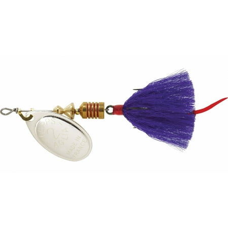 Mepps Aglia Dressed Inline Spinner 1/6 oz Silver Blade Purple Tail