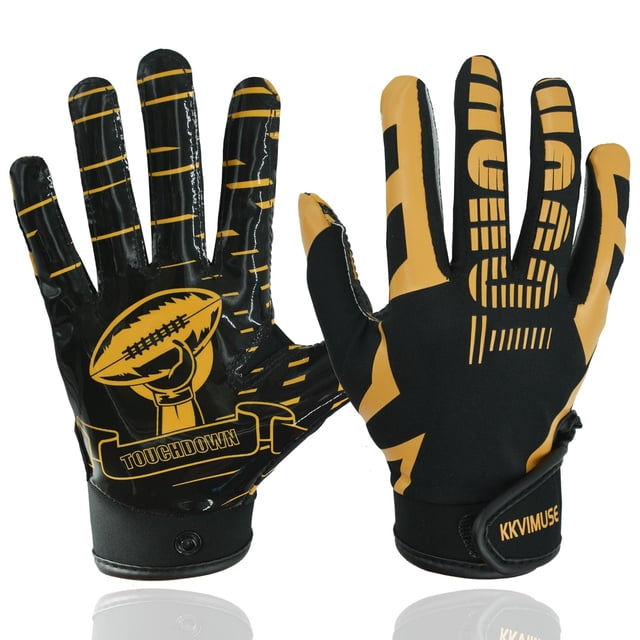 Guantes de fútbol KKVIMUSE Youth Sticky Receiver Black XS